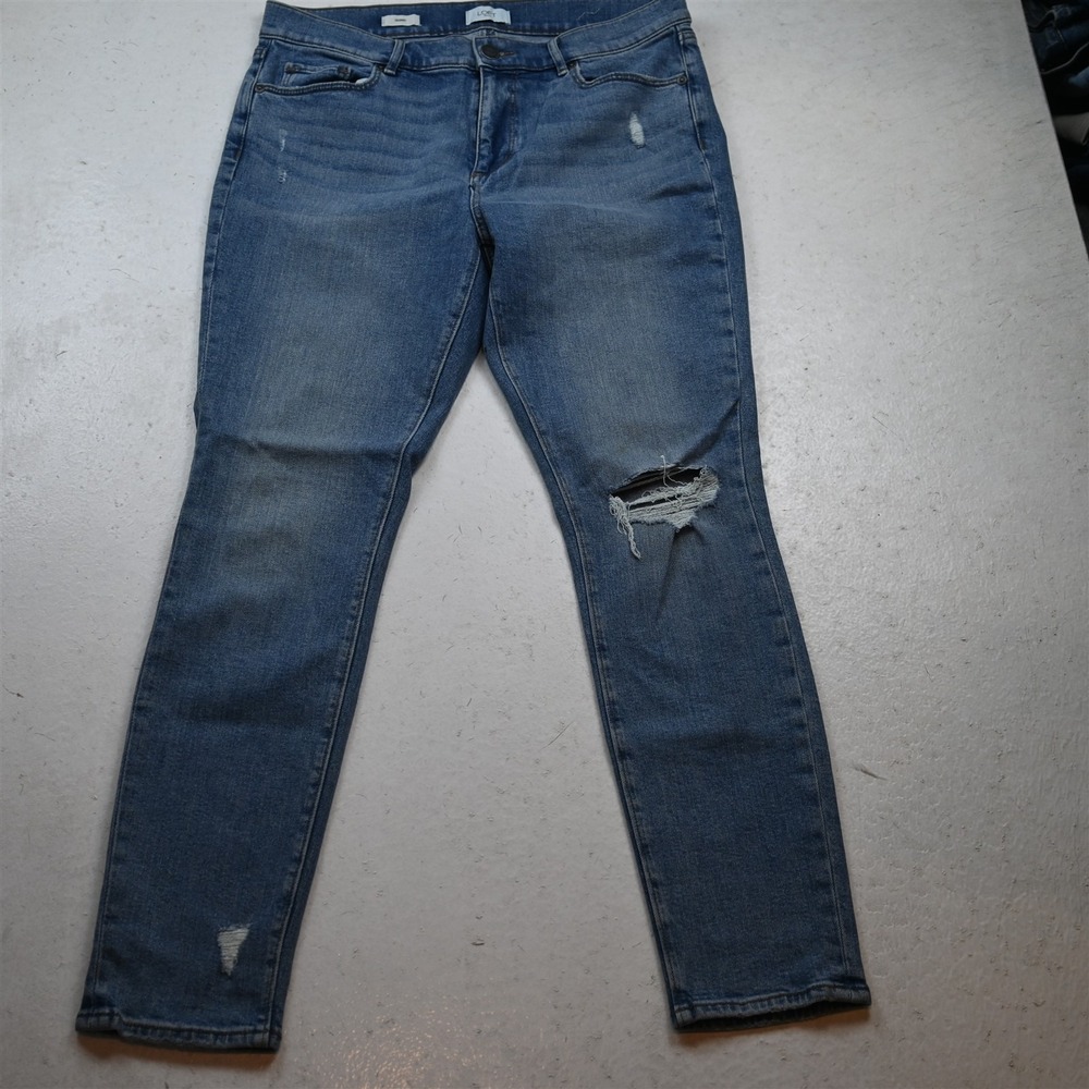 LOFT 10 High Rise Skinny Light Stretch Denim Womens Jeans
